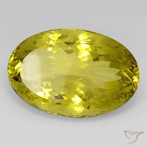 Cuarzo Amarillo piña natural de 101.00 ct, Ovalada, IF