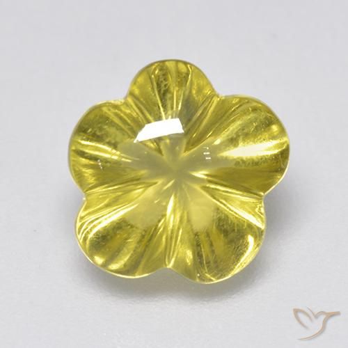 2.99ct Natural Amarillo intenso Cuarzo, Corte Flor, Transparente