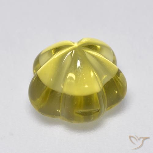 Cuarzo Amarillo intenso natural de 2.99 ct, Corte Flor, Transparente