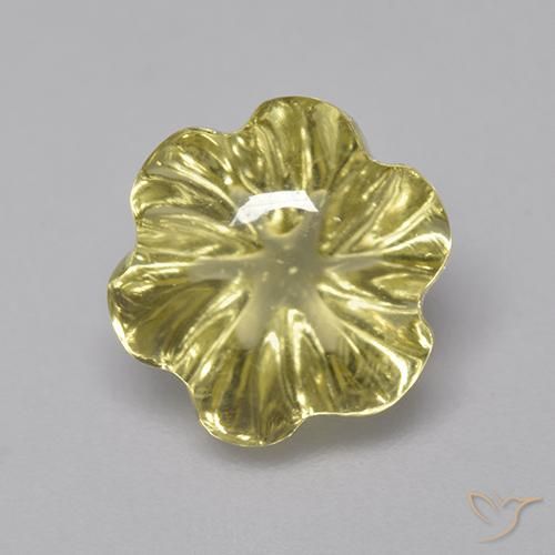 3.79ct Natural Amarillo pálido Cuarzo, Corte Flor, Transparente
