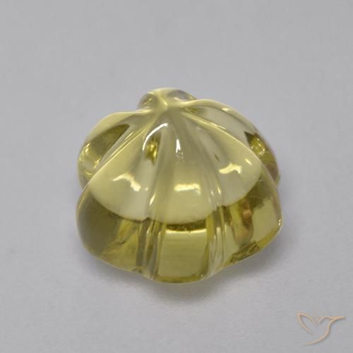 Cuarzo Amarillo pálido natural de 3.79 ct, Corte Flor, Transparente