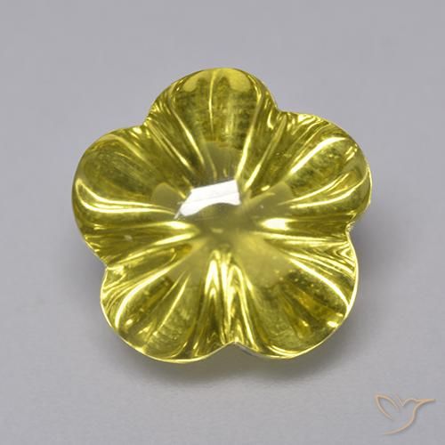 7.11ct Natural Amarillo medio Cuarzo, Corte Flor, Transparente