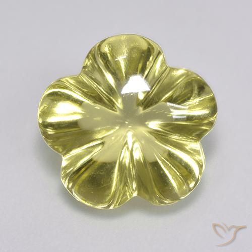 6.36ct Natural Amarillo claro Cuarzo, Corte Flor, Transparente