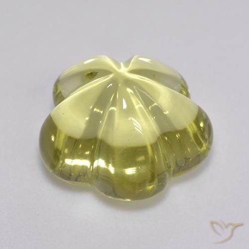 Cuarzo Amarillo claro natural de 6.36 ct, Corte Flor, Transparente