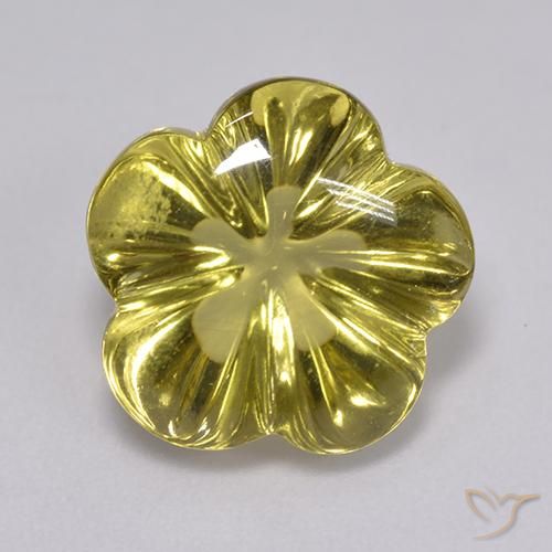 6.81ct Natural Amarillo claro Cuarzo, Corte Flor, Transparente