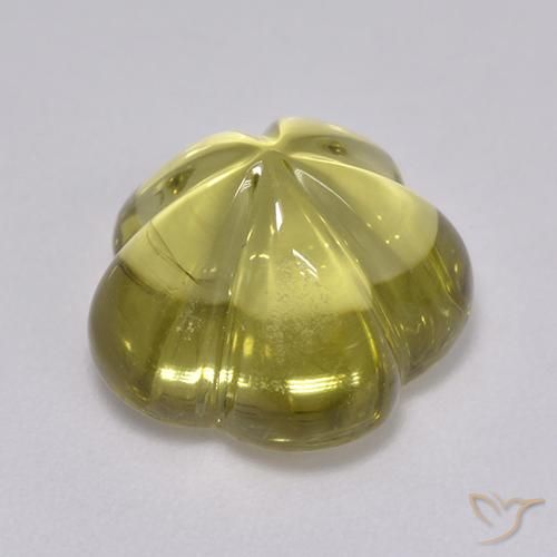 Cuarzo Amarillo claro natural de 6.81 ct, Corte Flor, Transparente