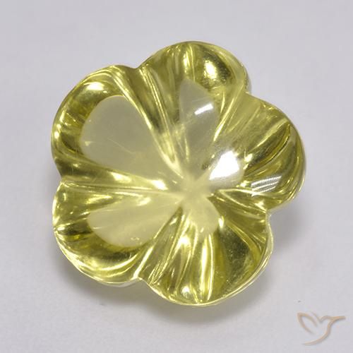Cuarzo Amarillo piña claro natural de 8.37 ct, Corte Flor, Transparente