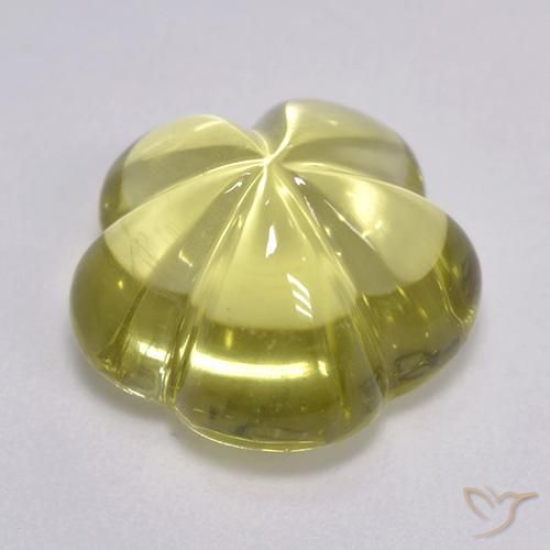 Cuarzo Amarillo piña claro natural de 8.37 ct, Corte Flor, Transparente