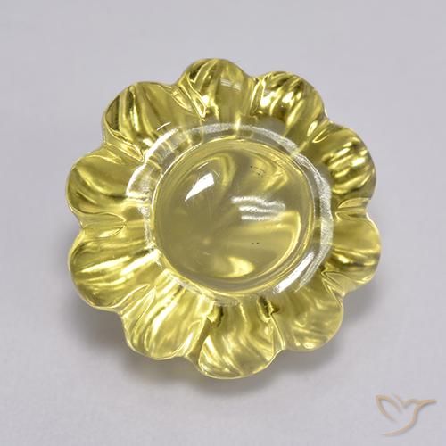 7.69ct Natural Amarillo-dorado claro Cuarzo, Corte Flor, Transparente