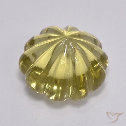 Cuarzo Amarillo-dorado claro natural de 7.69 ct, Corte Flor, Transparente