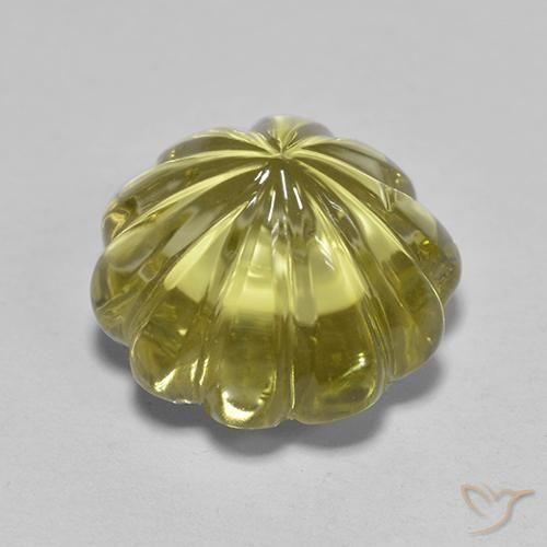 Cuarzo Amarillo medio natural de 7.20 ct, Corte Flor, Transparente