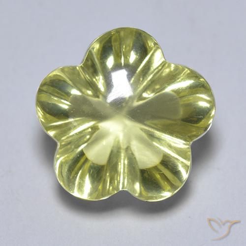 4.69ct Natural Verde amarillo Cuarzo, Corte Flor, Transparente