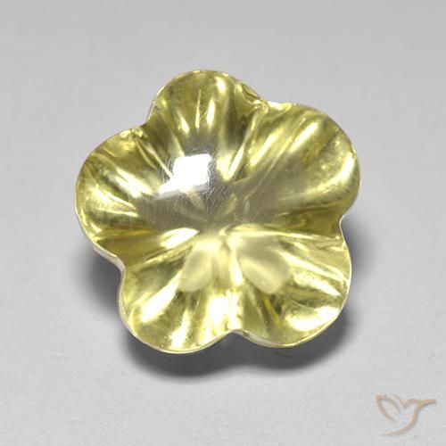 4.40ct Natural Amarillo-dorado claro Cuarzo, Corte Flor, Transparente