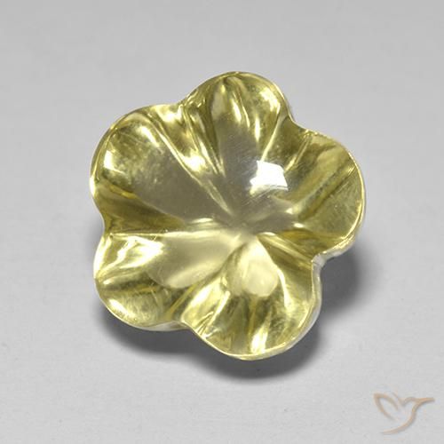 Cuarzo Amarillo-dorado claro natural de 4.40 ct, Corte Flor, Transparente