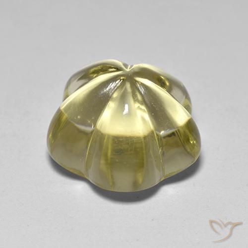 Cuarzo Amarillo-dorado claro natural de 4.40 ct, Corte Flor, Transparente