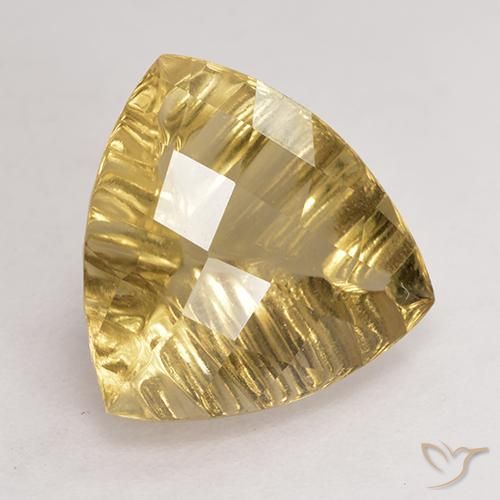 Cuarzo Amarillo-dorado claro natural de 5.91 ct, Trillón, VVS-VS