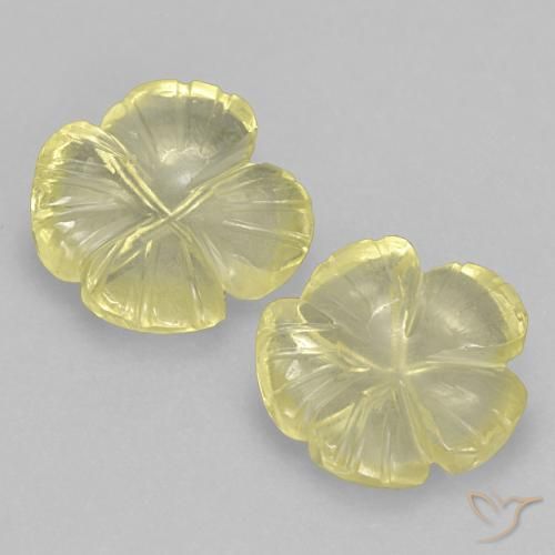 5.97ctw Natural Amarillo piña claro Cuarzo, Corte Flor, Transparente
