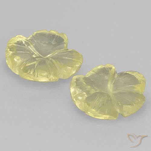 Gemas de Cuarzo Amarillo piña claro natural de 5.97 ct, Corte Flor, Transparente