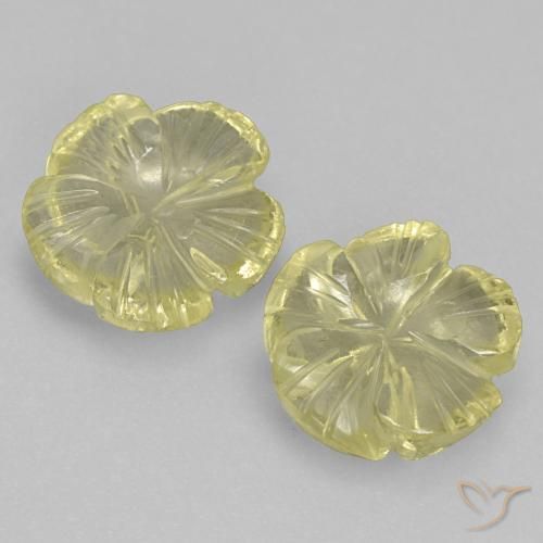 4.21ctw Natural Amarillo claro medio Cuarzo, Corte Flor, Transparente