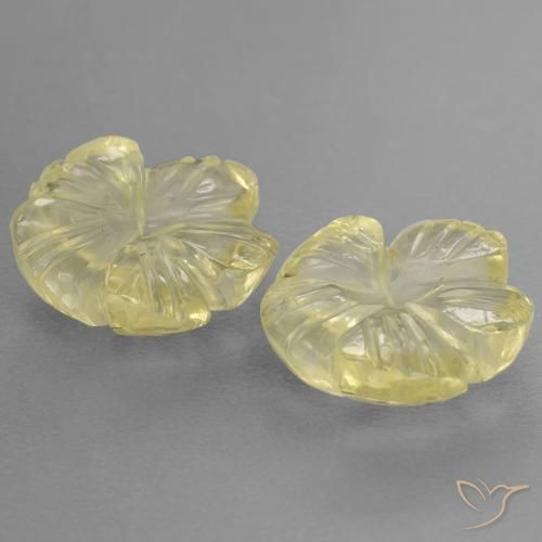 Gemas de Cuarzo Amarillo laguna natural de 4.54 ct, Corte Flor, Transparente
