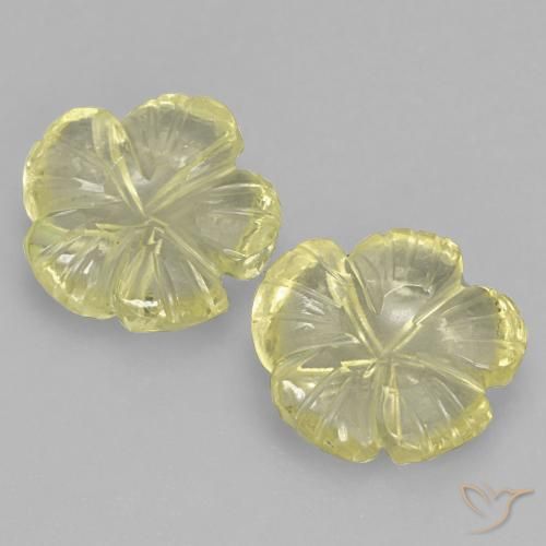 3.71ctw Natural Amarillo claro medio Cuarzo, Corte Flor, Transparente