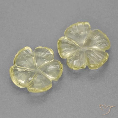 Gemas de Cuarzo Amarillo laguna natural de 2.81 ct, Corte Flor, Transparente