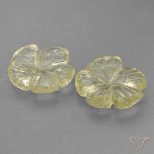 Gemas de Cuarzo Amarillo laguna natural de 2.81 ct, Corte Flor, Transparente