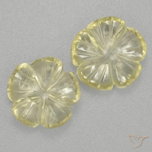 3.64ctw Natural Amarillo claro medio Cuarzo, Corte Flor, Transparente