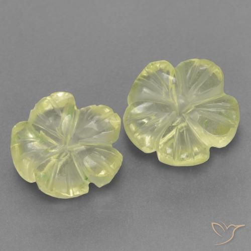Gemas de Cuarzo Amarillo claro natural de 2.84 ct, Corte Flor, Transparente