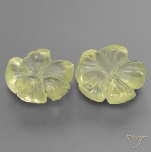 Gemas de Cuarzo Amarillo claro natural de 2.84 ct, Corte Flor, Transparente