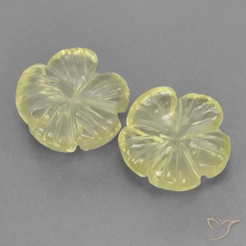 3.84ctw Natural Amarillo claro medio Cuarzo, Corte Flor, Transparente, Photo A