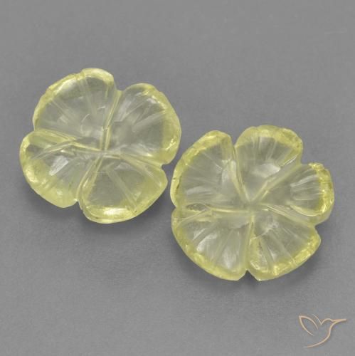 3.51ctw Natural Amarillo claro medio Cuarzo, Corte Flor, Transparente