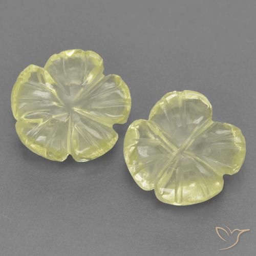 3.13ctw Natural Amarillo claro Cuarzo, Corte Flor, Transparente