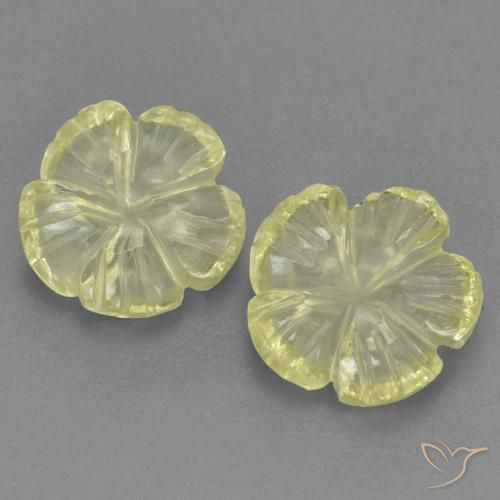 3.18ctw Natural Amarillo claro Cuarzo, Corte Flor, Transparente