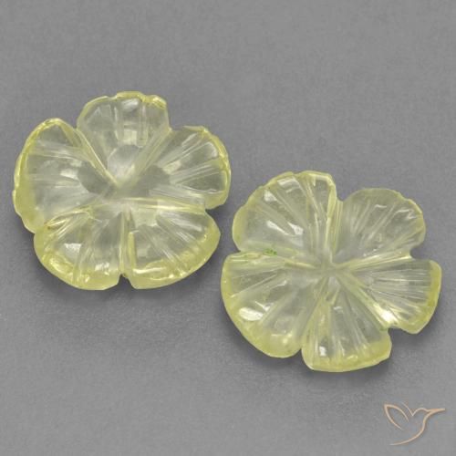 2.42ctw Natural Amarillo claro Cuarzo, Corte Flor, Transparente