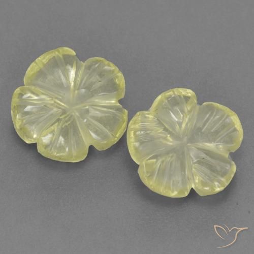 2.44ctw Natural Amarillo claro Cuarzo, Corte Flor, Transparente