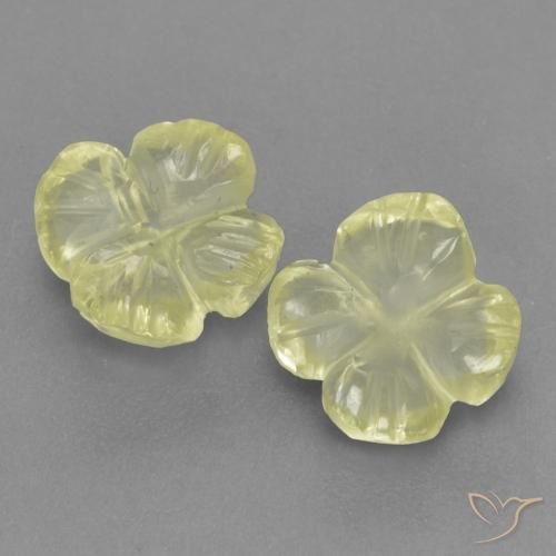 2.05ctw Natural Amarillo claro Cuarzo, Corte Flor, Transparente