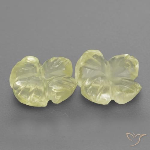 Gemas de Cuarzo Amarillo claro natural de 2.05 ct, Corte Flor, Transparente