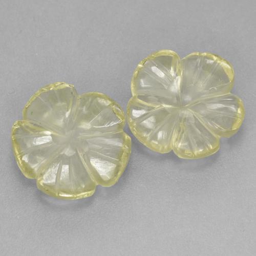 Gemas de cuarzo amarillo natural de 5,58 ct, corte flor, transparente