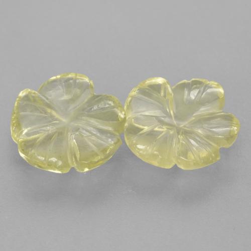 Gemas de cuarzo amarillo natural de 5,58 ct, corte flor, transparente