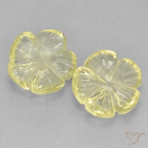 4.74ctw Natural Amarillo medio Cuarzo, Corte Flor, Transparente