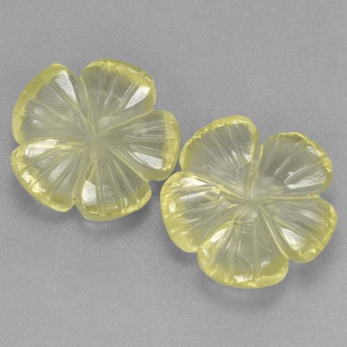 Gemas de cuarzo amarillo natural de 7,27 ct, corte flor, transparente