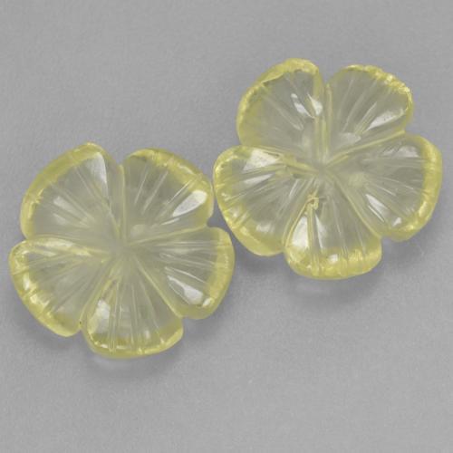 Gemas de cuarzo amarillo natural de 7,27 ct, corte flor, transparente