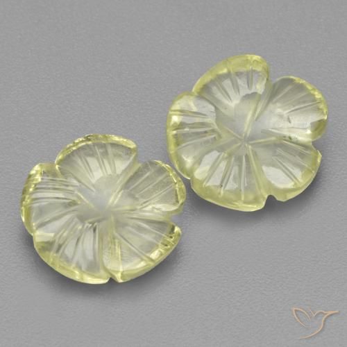 5.63ctw Natural Amarillo claro Cuarzo, Corte Flor, Transparente