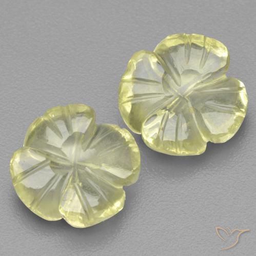 5.03ctw Natural Amarillo limón Cuarzo, Corte Flor, Transparente