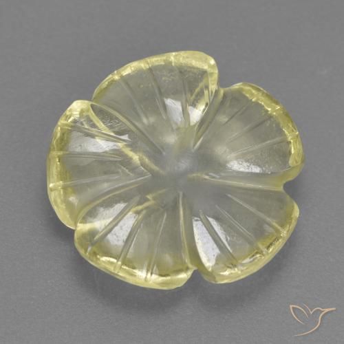4.49ct Natural Amarillo claro medio Cuarzo, Corte Flor, Transparente
