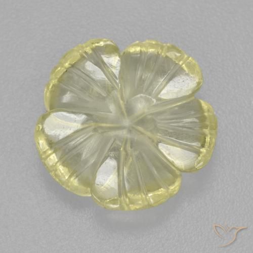 4.25ct Natural Amarillo limón Cuarzo, Corte Flor, Transparente