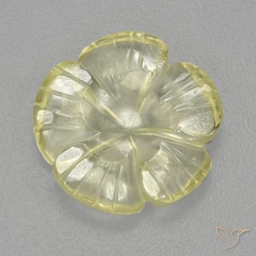 4.48ct Natural Amarillo claro medio Cuarzo, Corte Flor, Transparente, Photo A