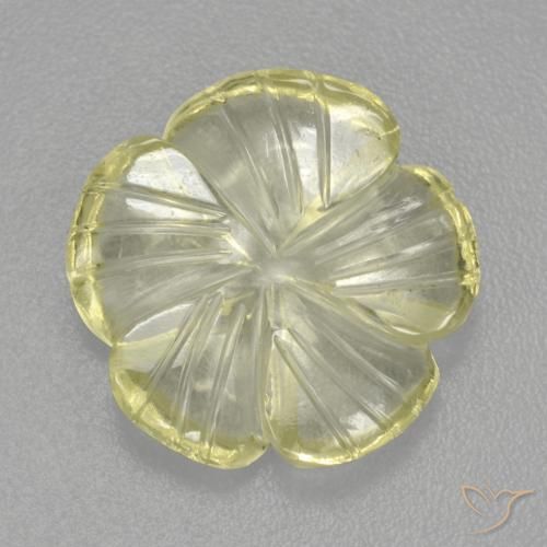 4.61ct Natural Amarillo limón Cuarzo, Corte Flor, Transparente