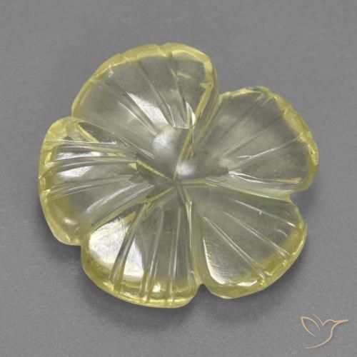 Cuarzo Amarillo pálido natural de 4.58 ct, Corte Flor, Transparente